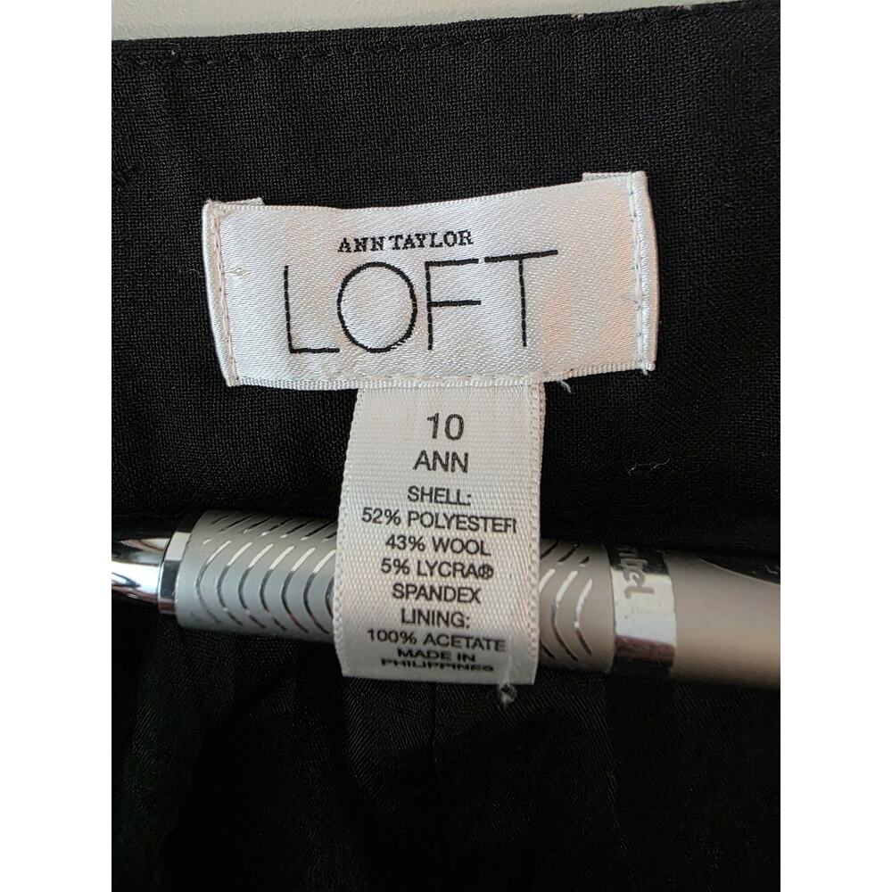 Ann Taylor Loft "Ann" black wide leg career dress pants - 10 - Picture 3 of 5